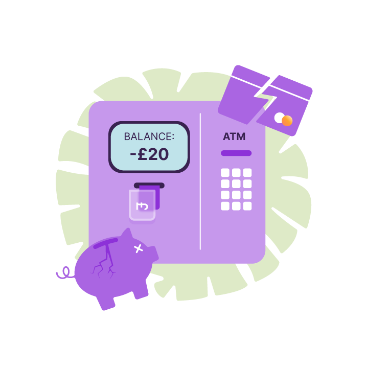 An ATM with a negative balance.